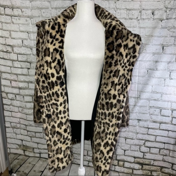 BCBG Tan Leopard Ariel Wool-Blend Peacoat XS - Picture 9 of 15